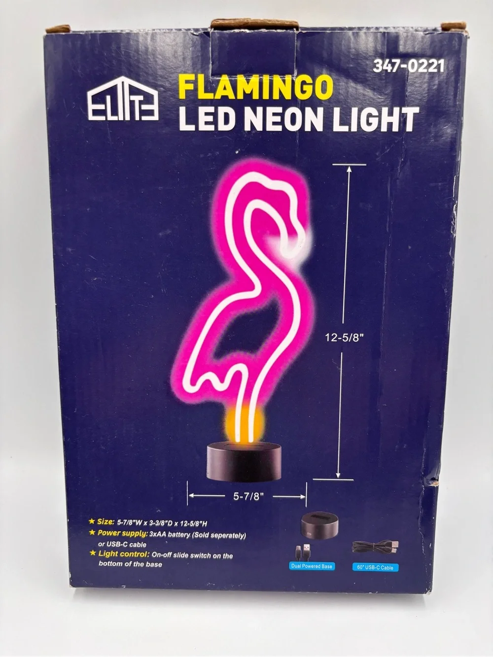 Elite Flamingo Neon Signs LED Light Wall Decor/Lamp Battery/USB Powered Pink